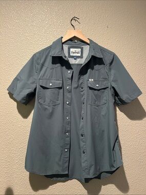 Women's Short-Sleeve Button-Down Shirt - Slate Green